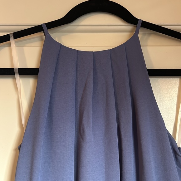 Blue sundress, halter top dress with flowy bottom - Picture 3 of 4